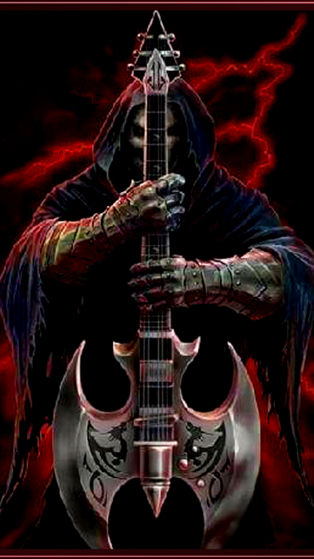 Demonic man guitar demon face free wallpaper for mobile - medium preview image
