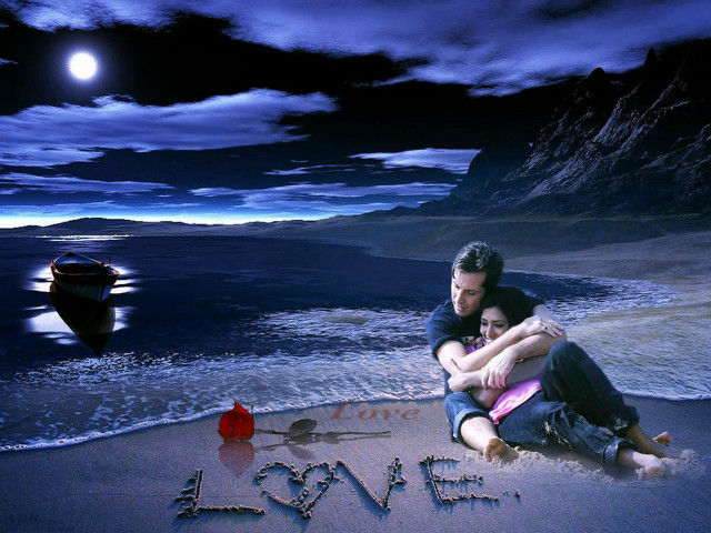 Love beach man woman boat free wallpaper for desktop - medium preview image