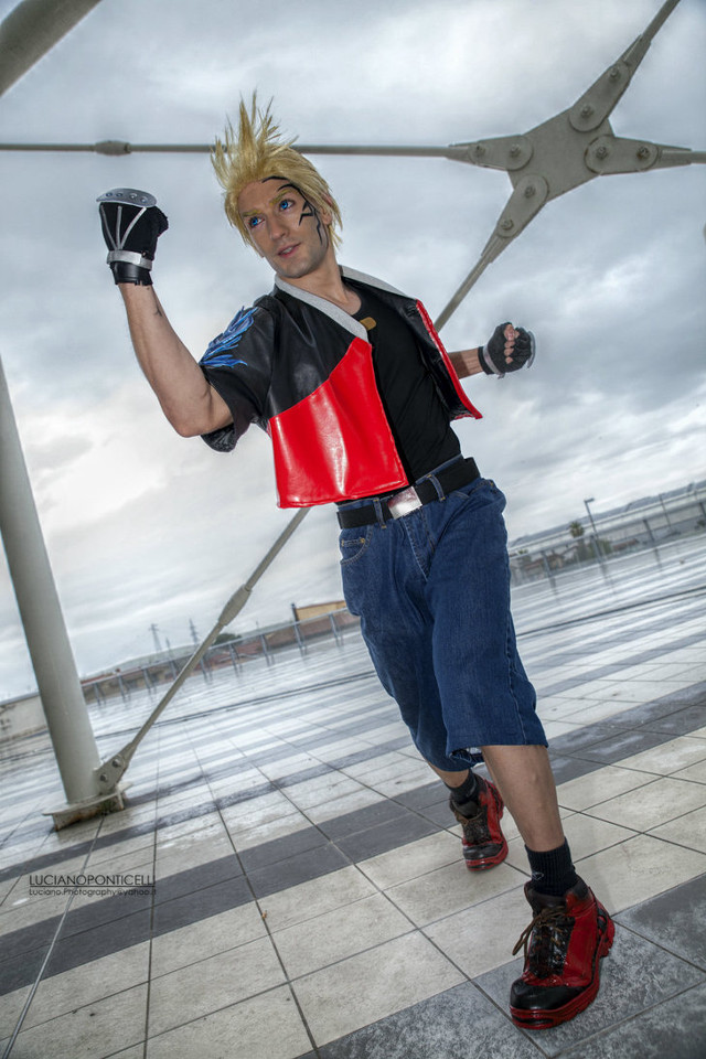 Man red black jacket scissors free wallpaper for mobile - medium preview image