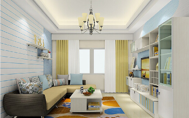 Livingroom couch coffeetable bookshelf dingguanpeng free wallpaper for desktop - medium preview image