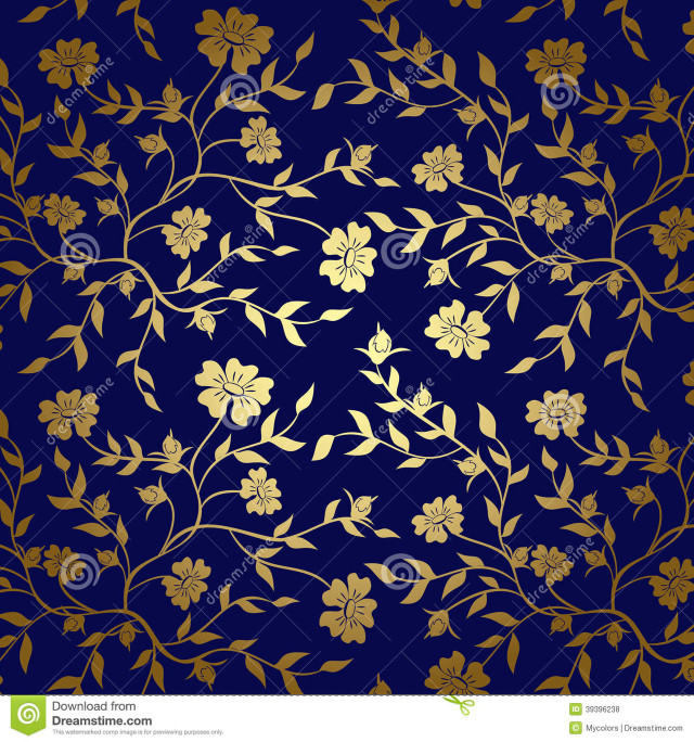 Blue gold floral cloisonnism leaf free wallpaper for tablet - medium preview image