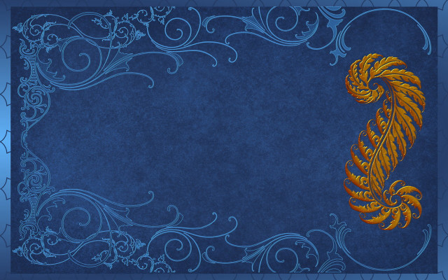 Blue background gold bird side free wallpaper for desktop - medium preview image
