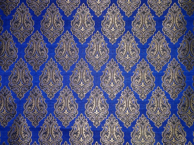 Blue gold patterned fabric side free wallpaper for desktop - medium preview image
