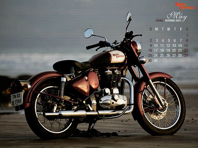 Motorcycle beach ocean calendar front free wallpaper for desktop - medium preview image