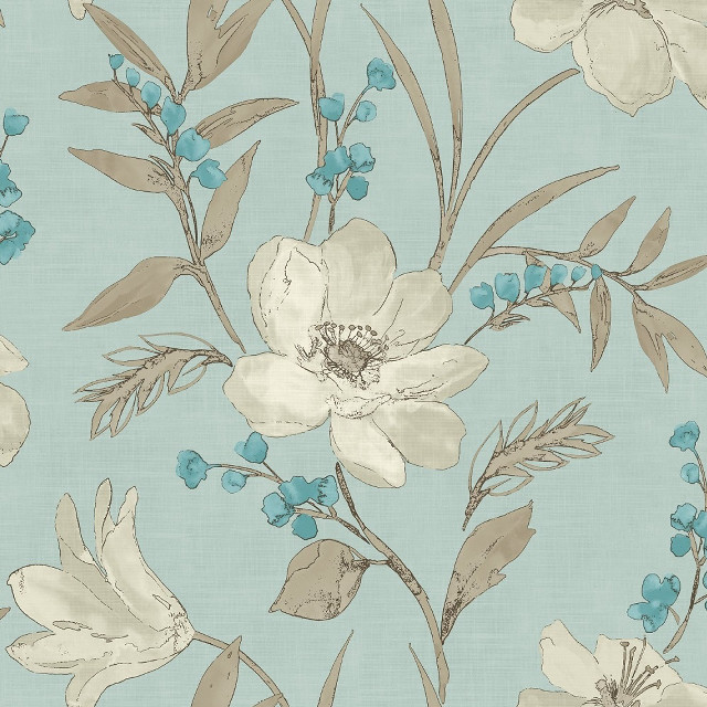 Blue white flower pattern background free wallpaper for tablet - medium preview image