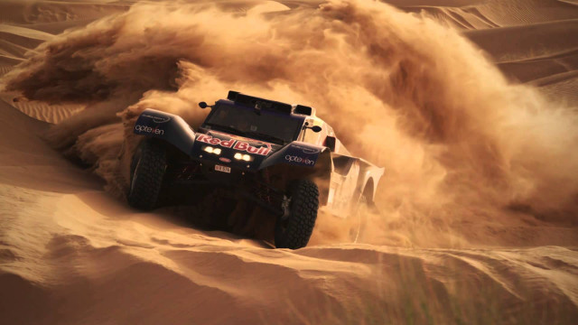 Four wheeled vehicle desert dust free wallpaper for desktop - medium preview image