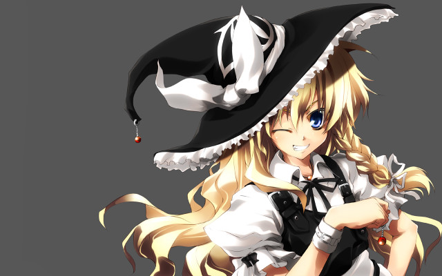 Gothic anime blonde witch hat free wallpaper for desktop - medium preview image
