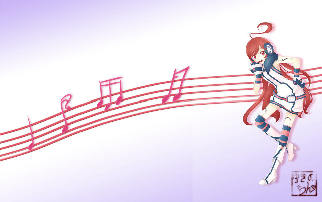 Woman musical staff note background free wallpaper for desktop - medium preview image