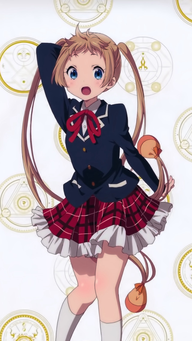 Girl school uniform cat shoulder #2 free wallpaper for mobile - medium preview image