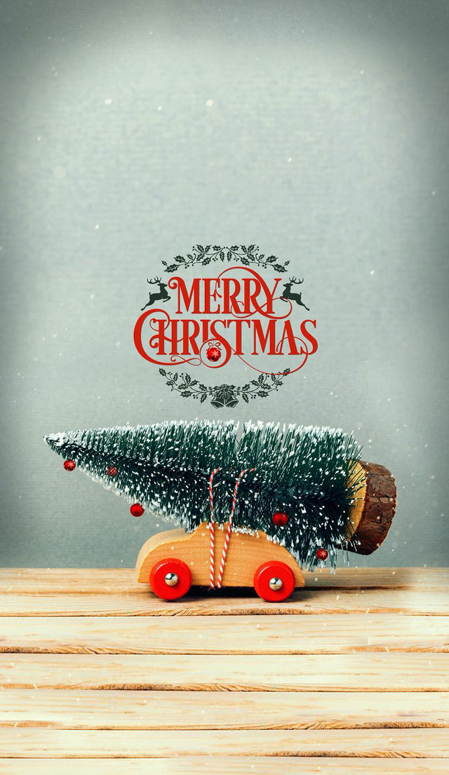 Toy car christmas tree wooden free wallpaper for mobile - medium preview image