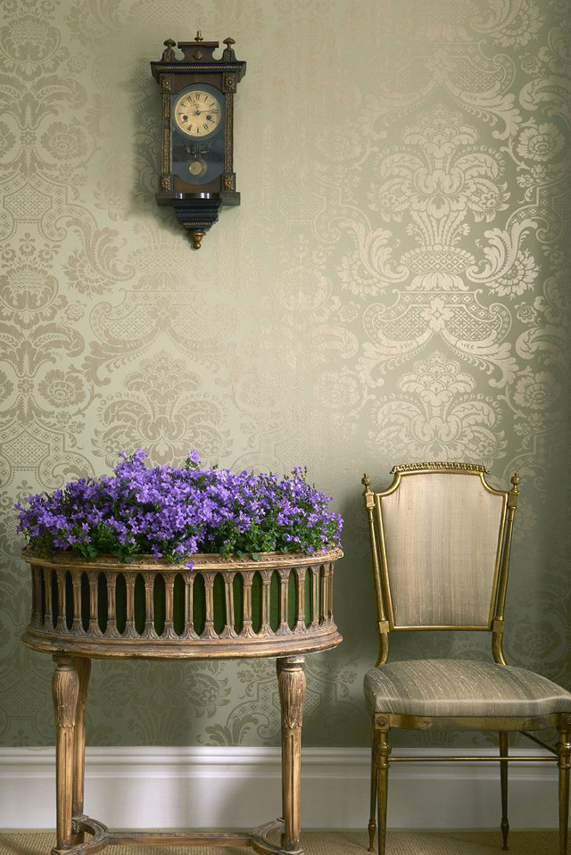 Chair table clock purple flower free wallpaper for mobile - medium preview image