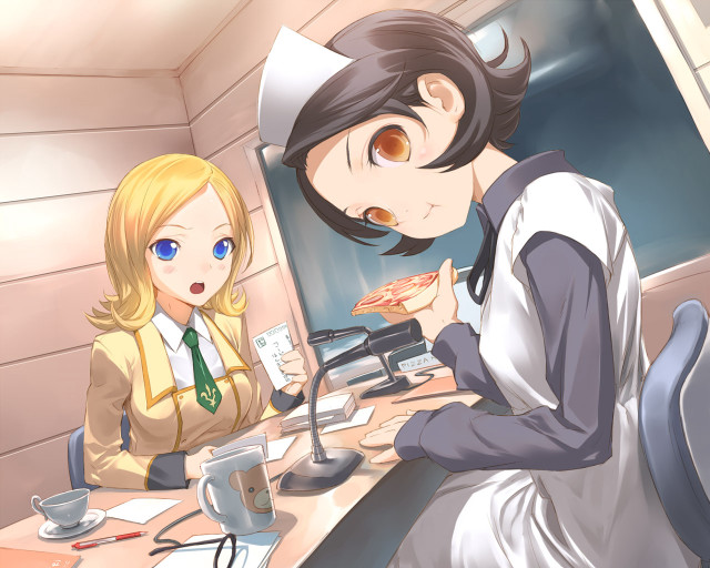 Woman man desk mirror coffee free wallpaper for desktop - medium preview image