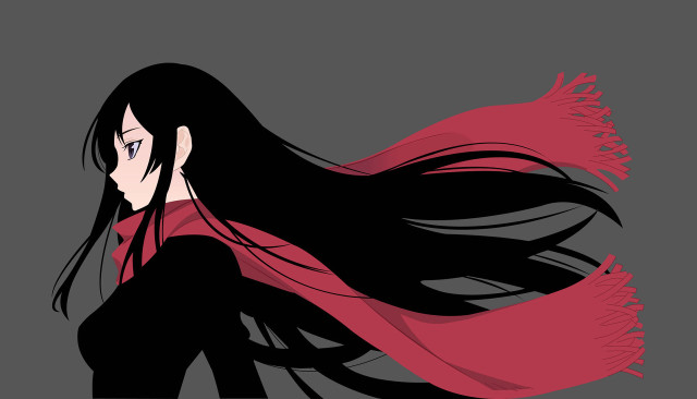 Woman longhair redscarf portrait sideview free wallpaper for desktop - medium preview image