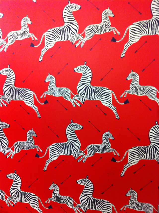 Red background zebras pattern side free wallpaper for mobile - medium preview image