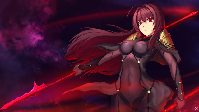 Woman red hair sword red #3 free wallpaper for desktop - medium preview image