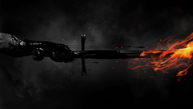 Fire breathing object dark background free wallpaper for desktop - medium preview image