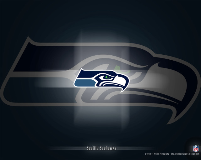 Seattle football logo dark spotlight free wallpaper for desktop - medium preview image