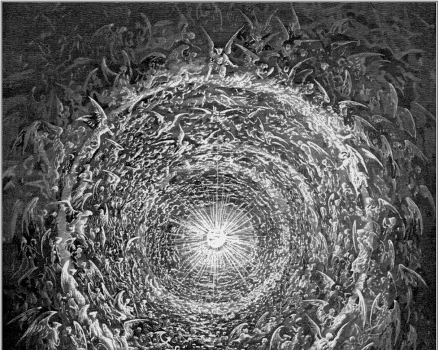 People circle light center painting free wallpaper for desktop - medium preview image