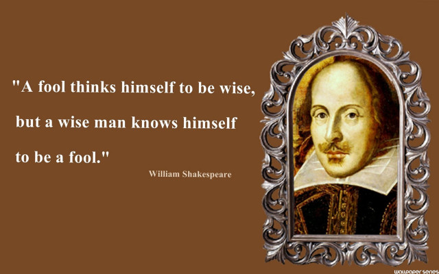 Fool thinks wise shakespeare quote free wallpaper for desktop - medium preview image