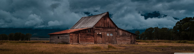 Barn field stormy sky clouds free wallpaper for desktop - medium preview image