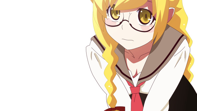 Blonde girl glasses red tie free wallpaper for desktop - medium preview image