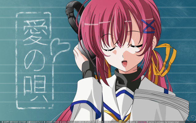 Pink haired girl closed eyes free wallpaper for desktop - medium preview image