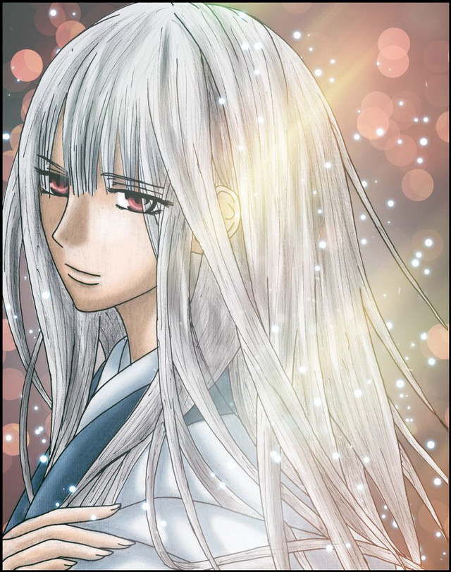 Anime character long white hair #5 free wallpaper for mobile - medium preview image