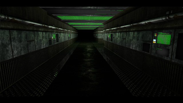 Dark tunnel green light end free wallpaper for desktop - medium preview image