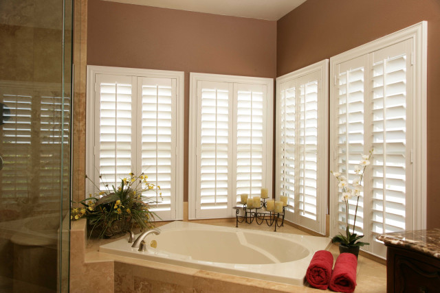 Bathroom large tub shower shutters free wallpaper for desktop - medium preview image