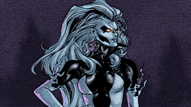 Demon woman purple background comic free wallpaper for desktop - medium preview image