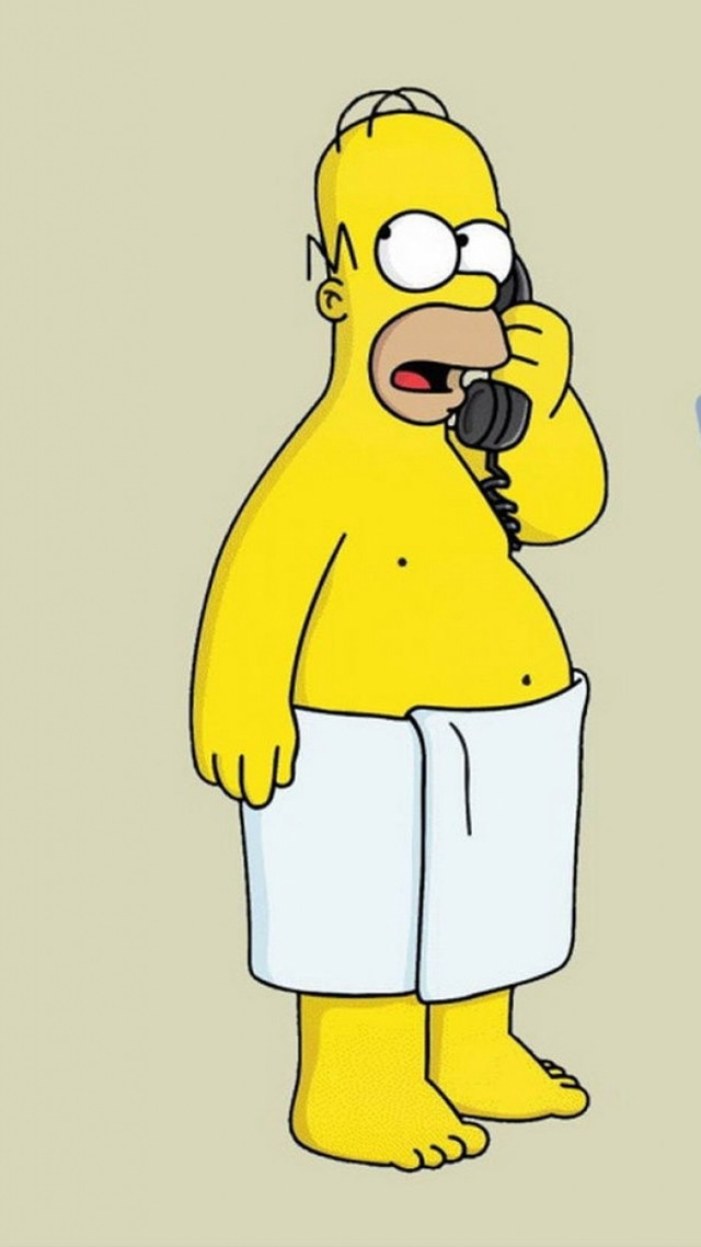 Cartoon character cell phone conversation free wallpaper for mobile - medium preview image