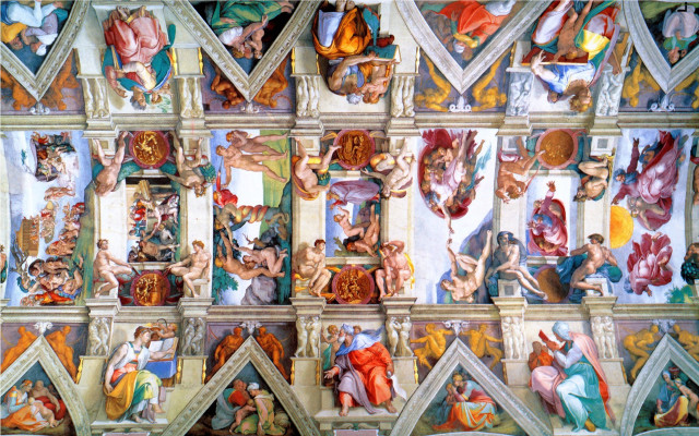 Large painting diverse people wall free wallpaper for desktop - medium preview image