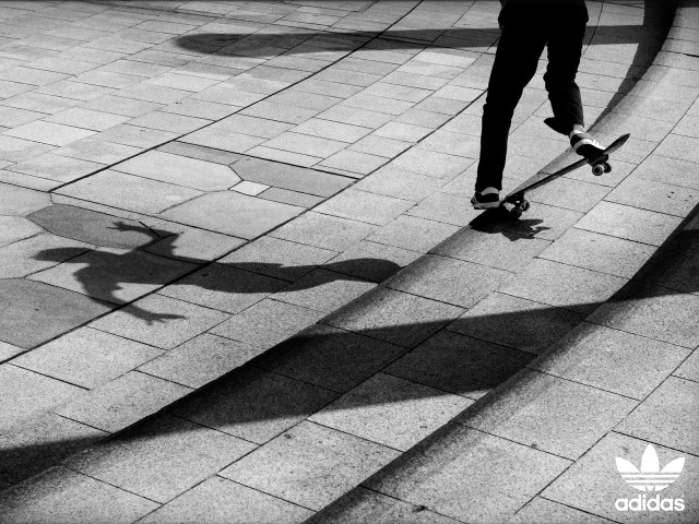 Skateboard shadow checkered brick honeycomb free wallpaper for desktop - medium preview image