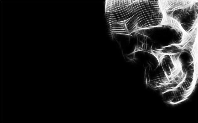 Skull black white photo background #3 free wallpaper for desktop - medium preview image