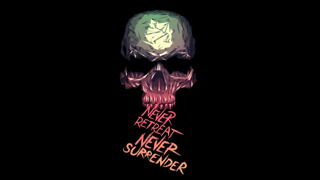 Skull glowing face never surrender free wallpaper for desktop - medium preview image