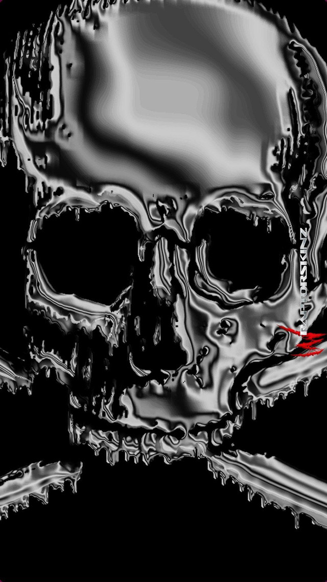 Skull crossbones red marker side free wallpaper for mobile - medium preview image