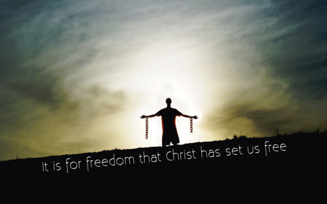 Person hill cross quote standing free wallpaper for desktop - medium preview image