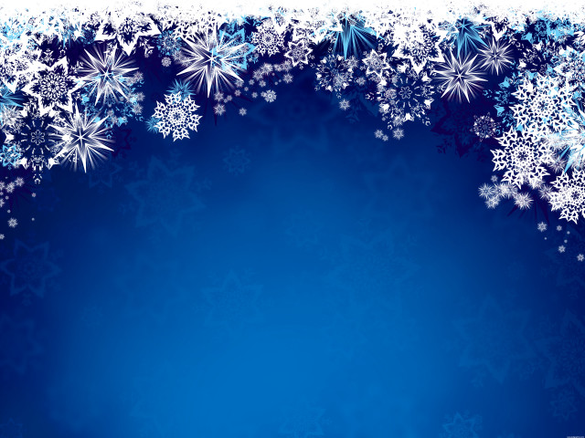 Blue background snowflakes christmas card free wallpaper for desktop - medium preview image