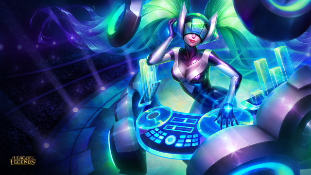 Futuristic woman dancing DJ mixer free wallpaper for desktop - medium preview image