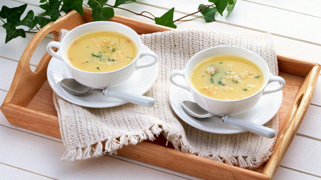 Two cups soup tray cloth free wallpaper for desktop - medium preview image