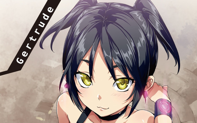 Girl green eyes black hair free wallpaper for desktop - medium preview image