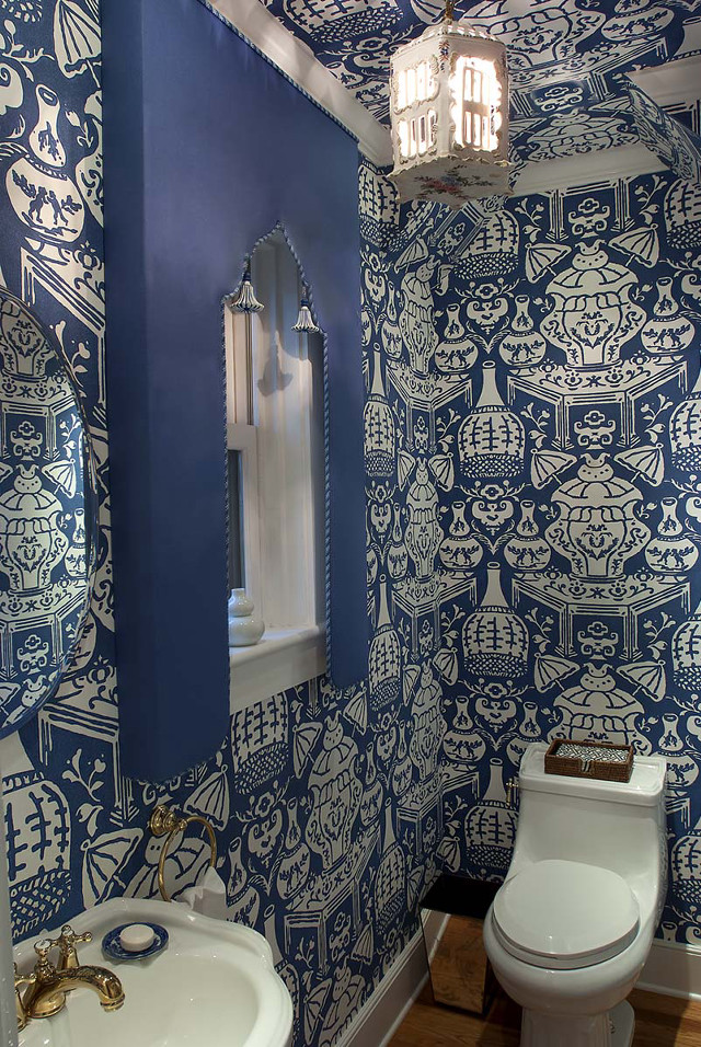 Bathroom blue white wallpaper toilet free wallpaper for mobile - medium preview image