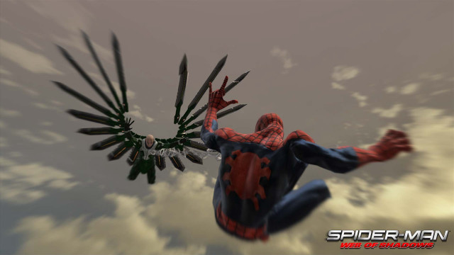 Spider man flying arms outstretched free wallpaper for desktop - medium preview image