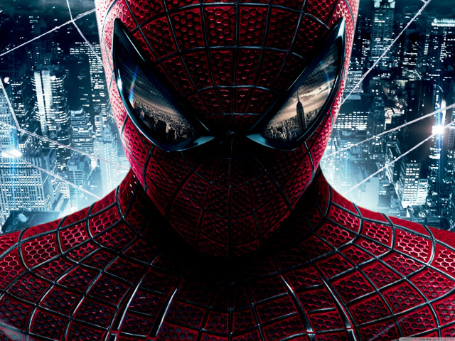 Spider man suit city lights free wallpaper for desktop - medium preview image