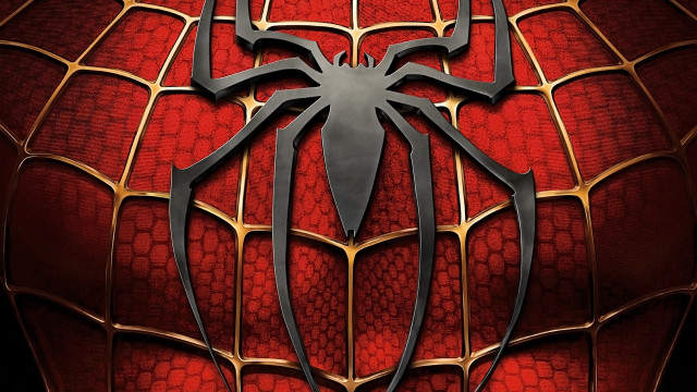 Spiderman logo red gold black free wallpaper for desktop - medium preview image