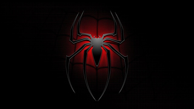 Spider logo black background red free wallpaper for desktop - medium preview image