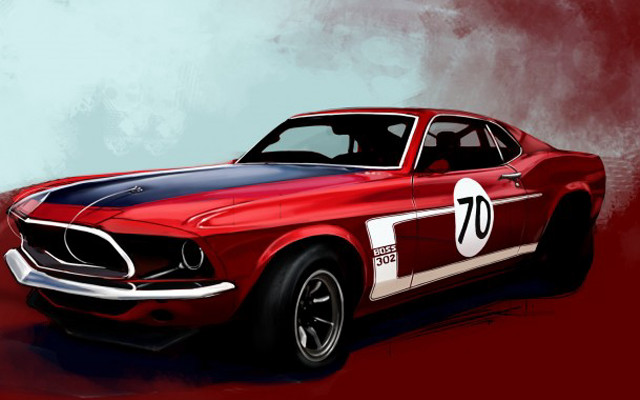 Red mustang number seventy red free wallpaper for desktop - medium preview image