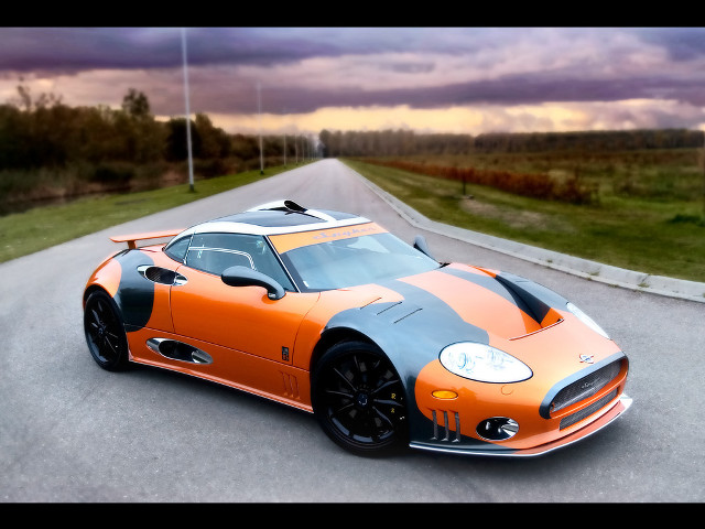 Sports car driving road sky free wallpaper for desktop - medium preview image