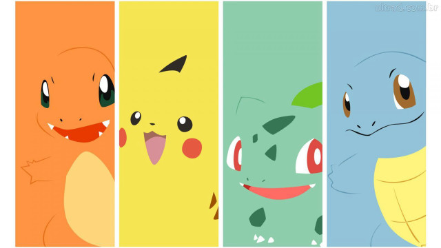 Colorful pokemons with faces and free wallpaper for desktop - medium preview image