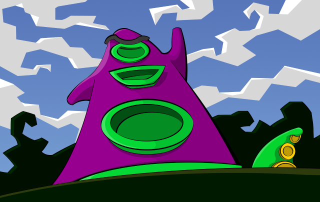 Purple green tower cartoon sky free wallpaper for desktop - medium preview image
